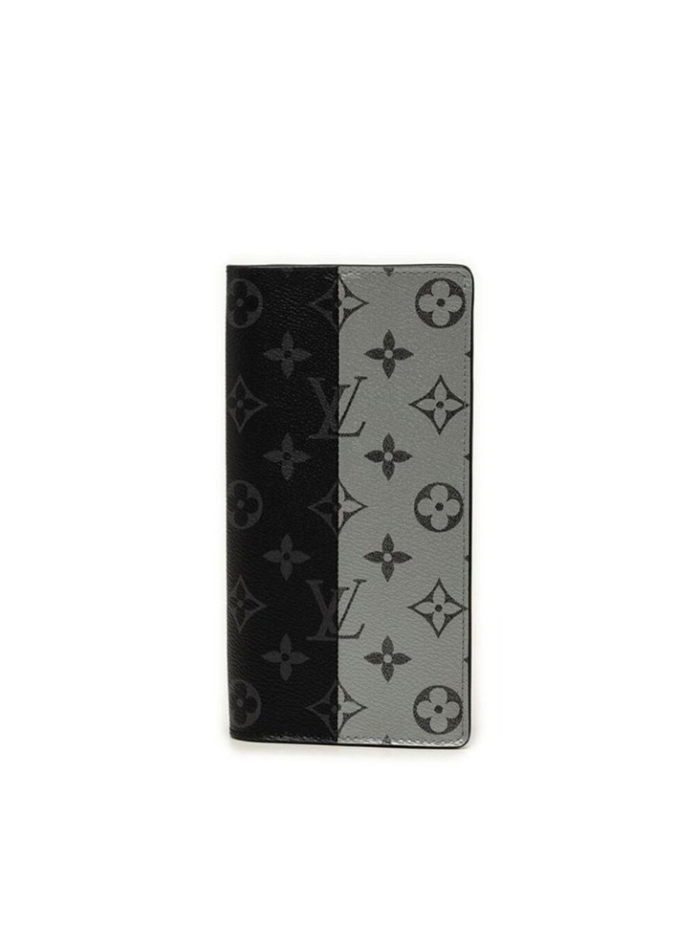 Louis Vuitton Monogram Eclipse Split Portefeuille Brazza Wallet Black Silver